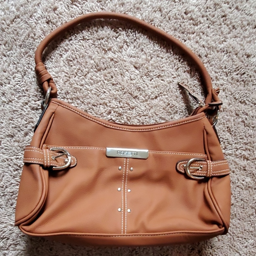 Tan rosetti purse